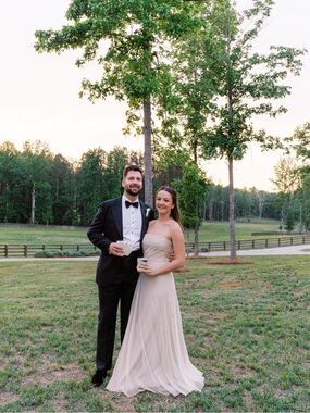 Strapless Vera Wang Champagne Formal Gown